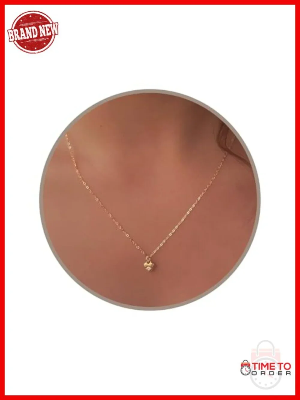 Cubic Zirconia Heart Pendant Necklace - Sterling Silver Chain, Gold Plated
